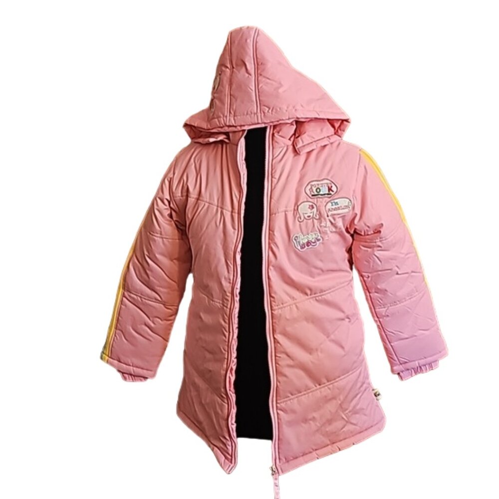 NWOT very warm girl's puffer jacket long removable hood ski snow winter long - Picture 2 of 15
